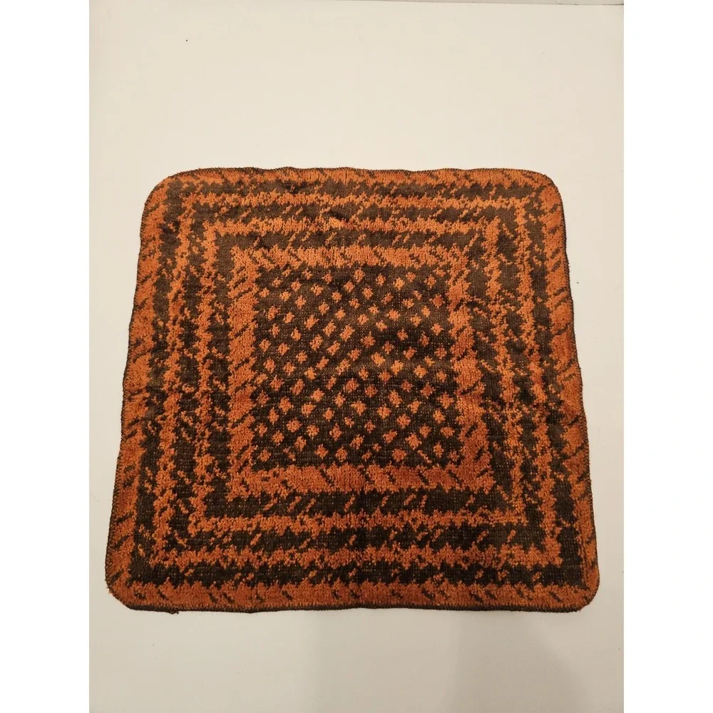 Vintage Lady Pepperell 70s Brown Orange Towel Set 2 Bath/2 Hand/2 Wash MCM Mod